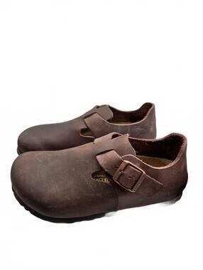 Birkenstock London Habana Oiled Leather Clogs Brown EU 36